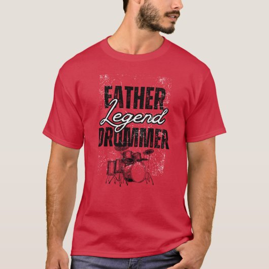 Vader Drummer Legend grappig T-shirt (Voorkant)