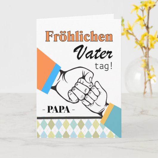 Vader Duitse Vaderdag Eerste Bump Kaart (Gele Bloem)