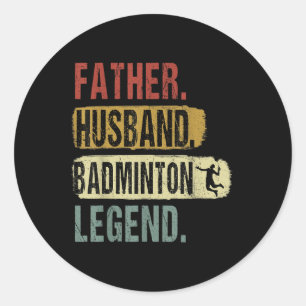 Vader Echtgenoot Badminton Legende Badminton Papa Ronde Sticker