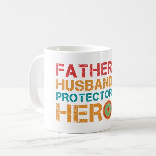 Vader Echtgenoot Beschermer Held Koffiemok (Voorkant links)