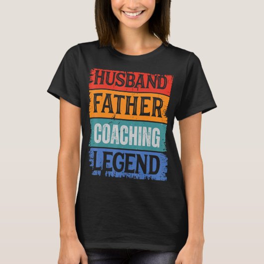 Vader Echtgenoot COACHING Legend Trots Pap Retro P T-shirt (Voorkant)