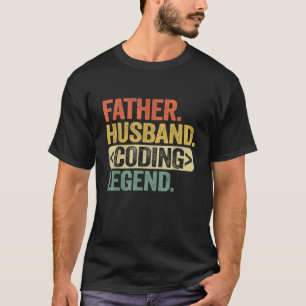 Vader Echtgenoot Codeer Legende Grappige Software T-shirt