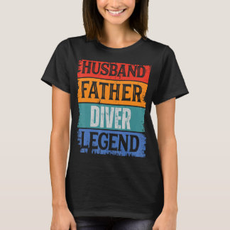Vader Echtgenoot DIVER Legend Trots Pap Retro Papa T-shirt