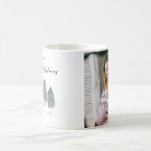 Vader eerste kerstfoto dennenbomen koffiemok (Center)