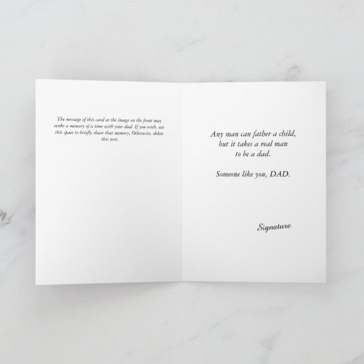 Vader en 2-dochters met cadeau Vaderdag-kaart Bedankkaart (Binnen)