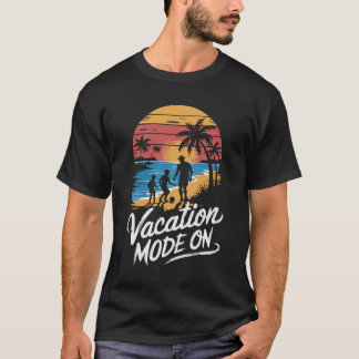 Vader en 2 zonen strandvakantie t-shirt