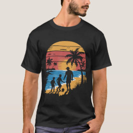 Vader en 2 zonen strandvoetbal t-shirt