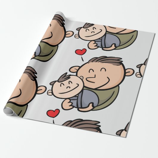 Vader en Baby Cadeaupapier (Uitgerold)