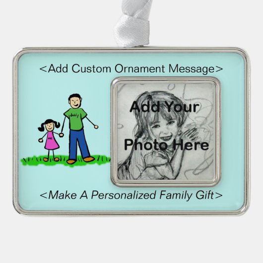 Vader- en Daughter Family Cute Custom Ornament (Voorkant)