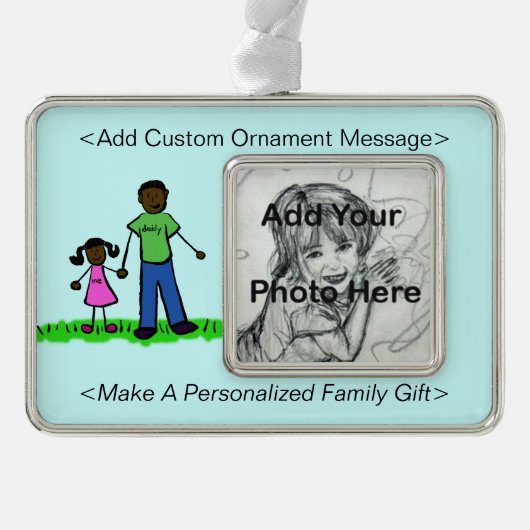 Vader- en Daughter Family Cute Custom Ornament (Voorkant)