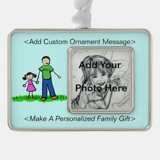Vader- en Daughter Family Cute Custom Ornament (Voorkant)