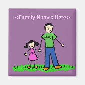 Vader en dochter Aangepast personage Magnet van de (Voorkant)