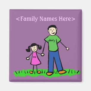 Vader en dochter Aangepast personage Magnet van de