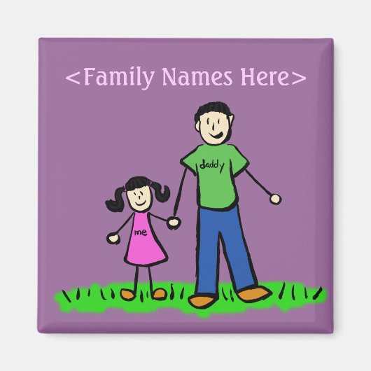 Vader en dochter Aangepast personage Magnet van de (Voorkant)