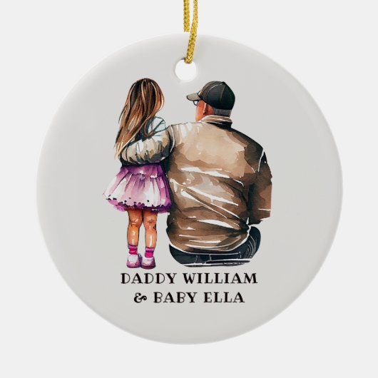 Vader en dochter Bond (11) Keramisch Ornament (Voorkant)