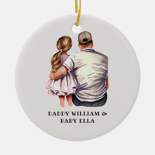 Vader en dochter Bond (13) Keramisch Ornament (Voorkant)