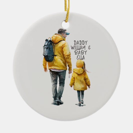 Vader en dochter Bond (3) Keramisch Ornament (Voorkant)
