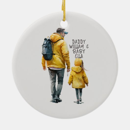 Vader en dochter Bond (3) Keramisch Ornament (Achterkant)