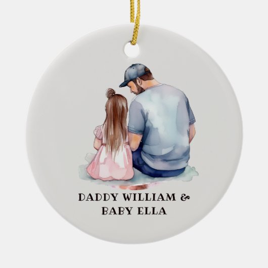 Vader en dochter Bond (7) Keramisch Ornament (Voorkant)