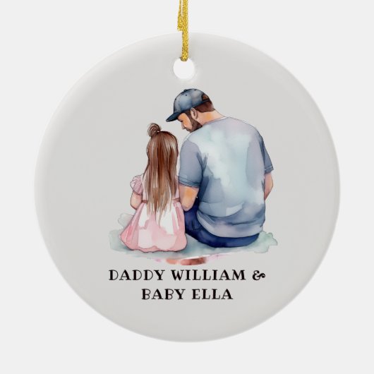Vader en dochter Bond (7) Keramisch Ornament (Achterkant)