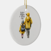 Vader en dochter Bond Keramisch Ornament (Rechts)