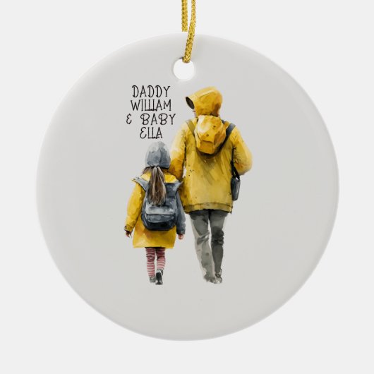 Vader en dochter Bond Keramisch Ornament (Voorkant)