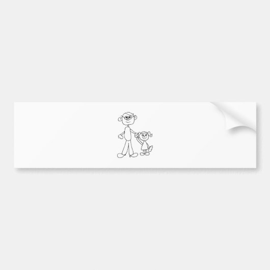 Vader en dochter bumpersticker (Voorkant)