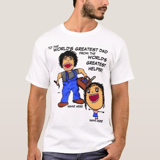 Vader en dochter Cartoon T-shirt (Voorkant)