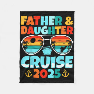 Vader en dochter cruise 2025 Retro Vaderdag Fleece Deken