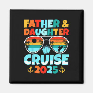 Vader en dochter cruise 2025 Retro Vaderdag Magneet