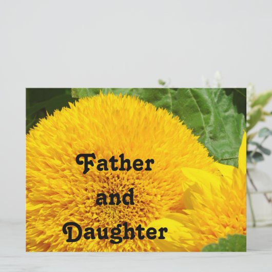 Vader en dochter Dance Invitations Kaart Flower (Staand voorkant)