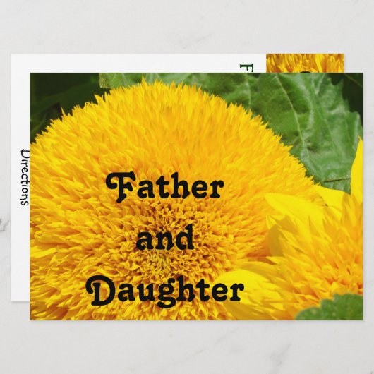 Vader en dochter Dance Invitations Kaart Flower (Voorkant / Achterkant)