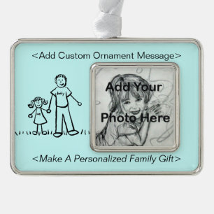 Vader en Dochter Family Cute Custom Ornament