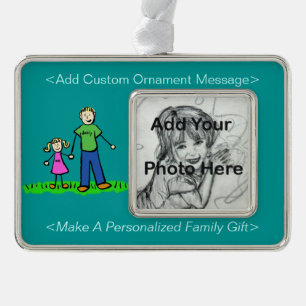 Vader en Dochter Family Cute Custom Ornament