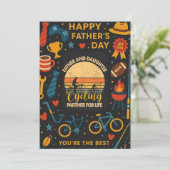 Vader en dochter Fietspartner voor levensgeschenk Kaart (Staand voorkant)