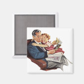 vader en dochter, Happy Vaderdag! Magneet (Voorkant / Achterkant)