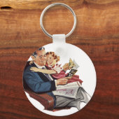 vader en dochter, Happy Vaderdag! Sleutelhanger (Voorkant)