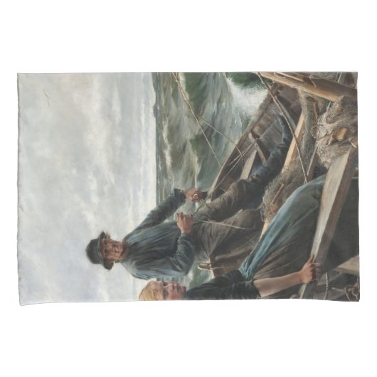 Vader en Dochter in Zee (door Albert Edelfelt) Kussensloop (Voorkant-Rechts)