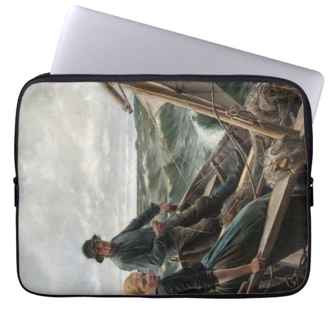 Vader en Dochter in Zee (door Albert Edelfelt) Laptop Sleeve (Voorkant)