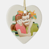 Vader en dochter keramisch ornament (Rechts)