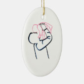 Vader en dochter. keramisch ornament (Rechts)