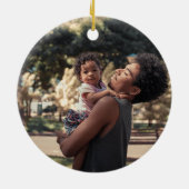 Vader en dochter Kerstmis Keramisch Ornament (Achterkant)