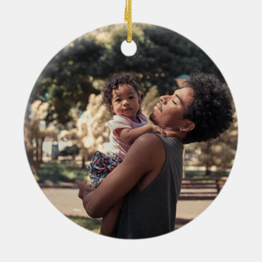 Vader en dochter Kerstmis Keramisch Ornament (Achterkant)