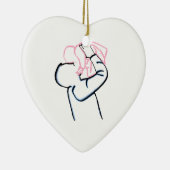 Vader en dochter kerstversiering keramisch ornament (Rechts)