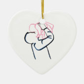 Vader en dochter kerstversiering keramisch ornament (Voorkant)