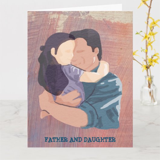 VADER EN DOCHTER KNUFFEL KAART (Gele Bloem)