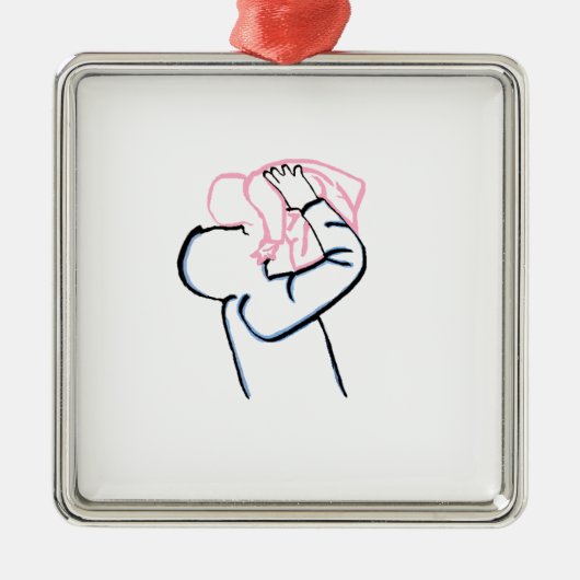 Vader en dochter metalen ornament (Voorkant)