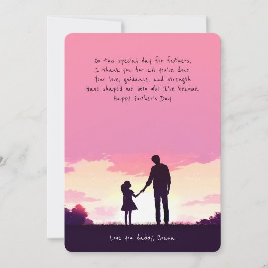 Vader en dochter onder de hemel | VADERDAG Feestdagenkaart (Voorkant)