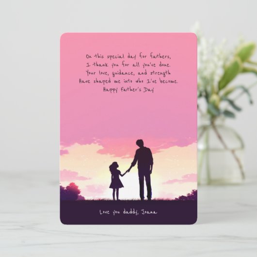 Vader en dochter onder de hemel | VADERDAG Feestdagenkaart (Staand voorkant)