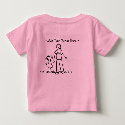 Vader en dochter T-Shirt Back (Aangepaste naam) (Achterkant)